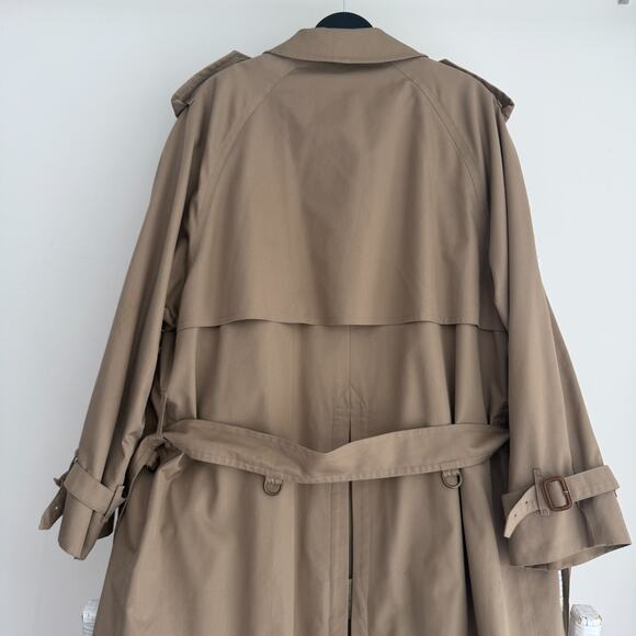 Burberry Vintage Trench Coat Men 44R Khaki Nova Check Wool Liner Belted Heritage - Picture 7 of 16